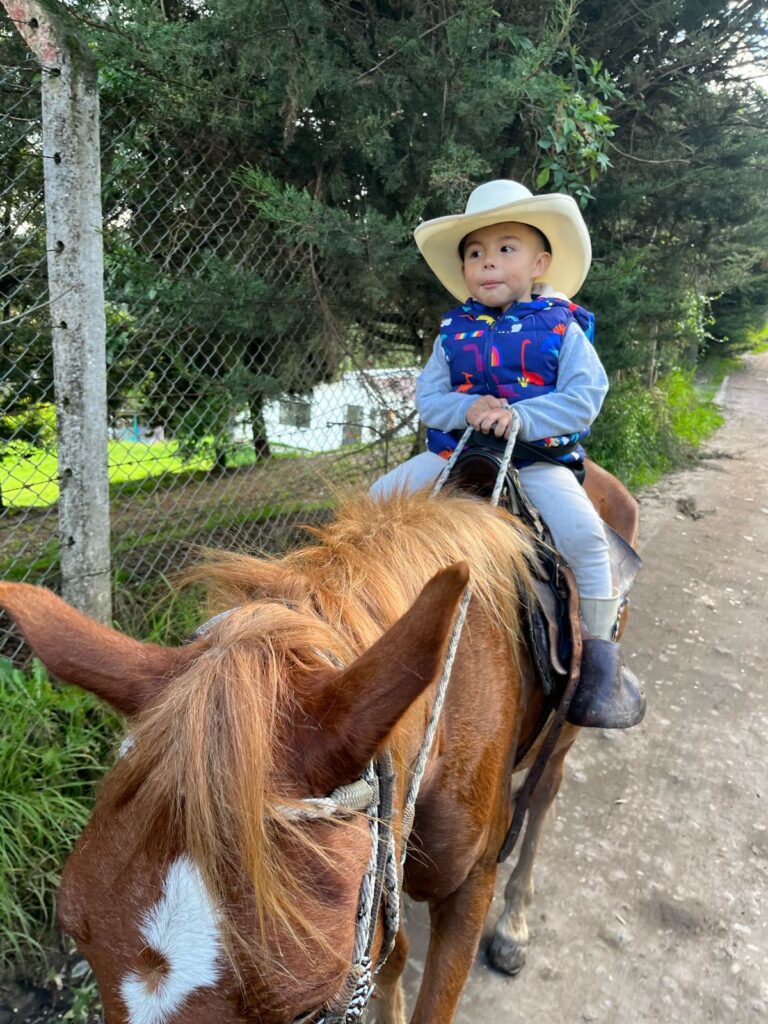 Niño Cabalgatas En La Calera
